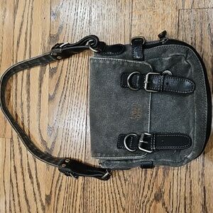 Troop London Gray and Black Men's Small Canvas Bag